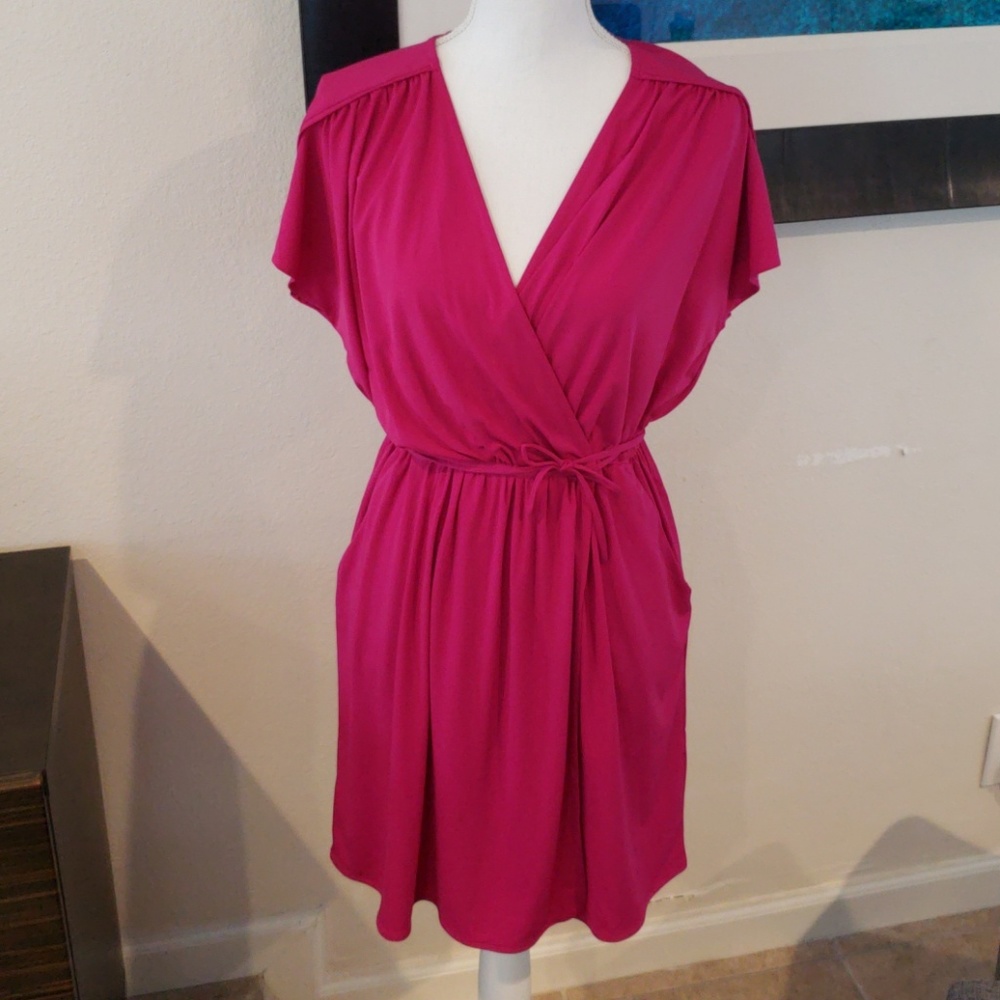 Fuscia Comfy Wrap Dress